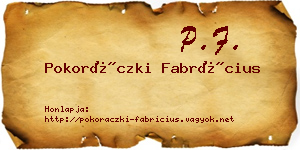 Pokoráczki Fabrícius névjegykártya